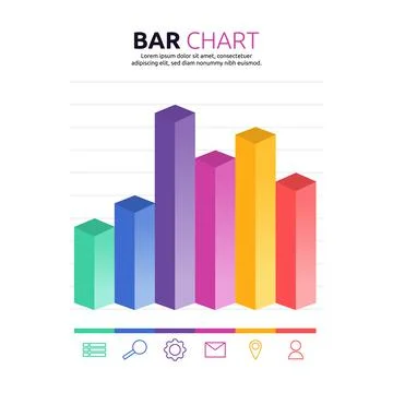 Bar Graph Chart Statistic Data Infographic Template Stock Illustration
