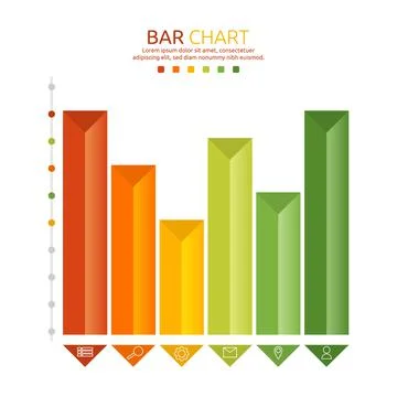 Bar Graph Chart Statistic Data Infographic Template Stock Illustration