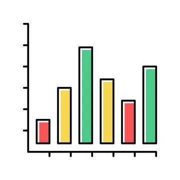 Bar graph color icon vector illustration イラスト素材