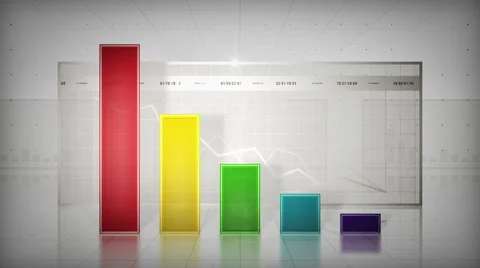 Bar Graph Color Trending Down Stock Footage 44666318