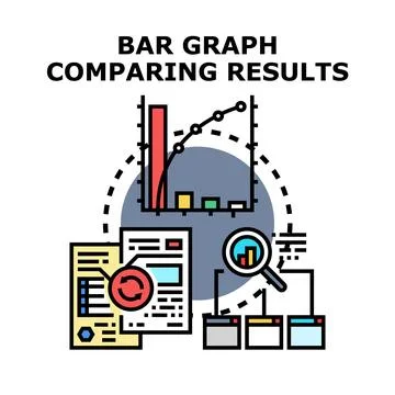 Bar graph comparing results and analyzing data trends 库存插图