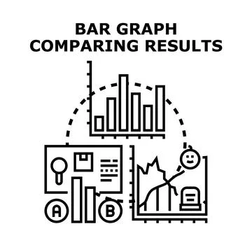 Bar graph comparing results data analysis visualization Stock Illustration