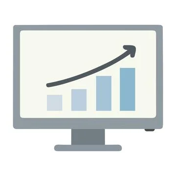 Bar Graph on Computer Screen Illustrazione stock