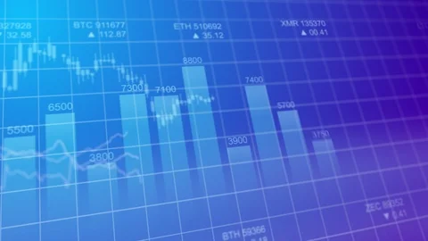 Bar graph of cryptocurrency stock exchange market indices animation. Vidéo 89658152