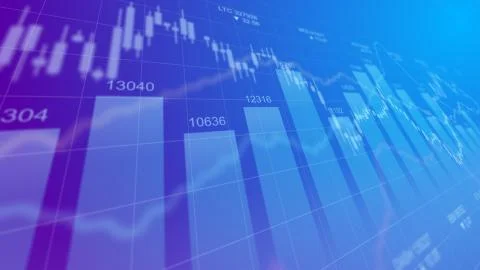 Bar graph of cryptocurrency stock exchange market indices concept. Stock Illustration