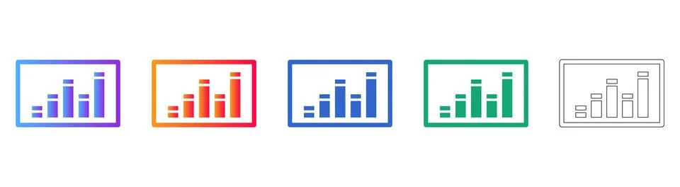 Bar Graph Data Analysis Icons Illustrazione stock
