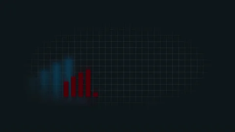 A bar graph that fluctuates on a dark background. Stock Footage 233131628