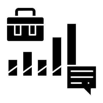 Bar Graph Glyph Icon Stock Illustration