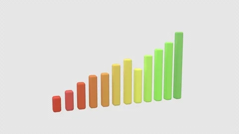 Bar graph gradually rises, symbolizing consistent progress, data growth, su.. Stock Footage 310602470
