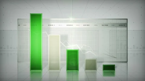 Bar Graph Green Trending Down Stock Footage 44667031