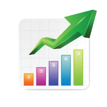 Bar graph with growth concept Stock Illustration