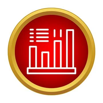 Bar graph icon for data analysis and statistics Stock Illustration