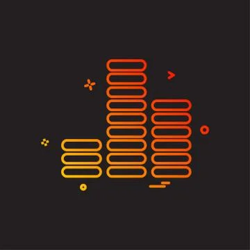 Bar graph icon design vector Stock Illustration