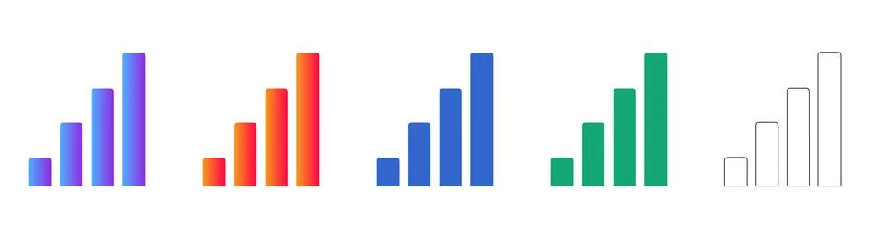 Bar Graph Icons for Business Analytics イラスト素材