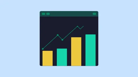 Bar Graph Increase Data Webpage Line 2d Animation with Alpha Matte Stock Footage 336161525