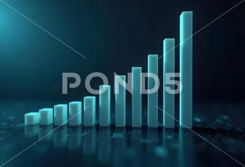 Bar Graph - Increasing - Blue Background