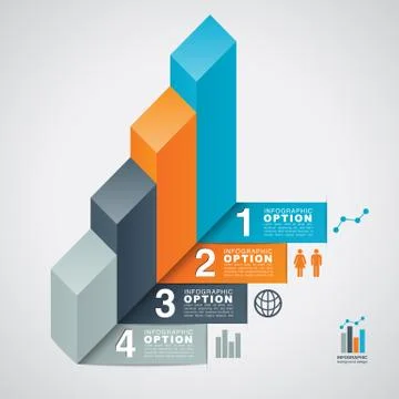 Bar Graph Infographic Option Background Stock Illustration