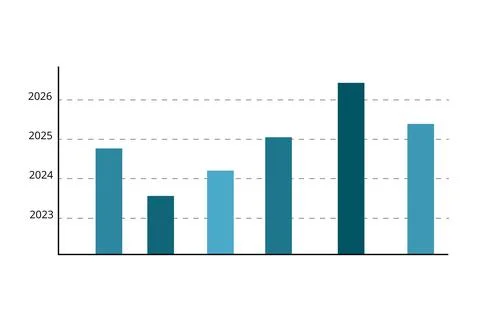Bar graph infographics showing statistics by year, business report chart, d.. Stock Illustration