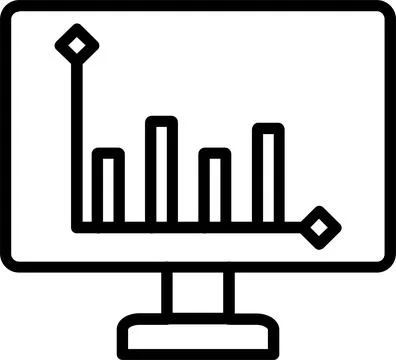 Bar Graph Line Icon Design Stock Illustration