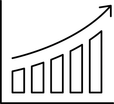 Bar graph line icons set. Graph, Line, Bar, Chart, Diagram, Report, Statistics Stock Illustration
