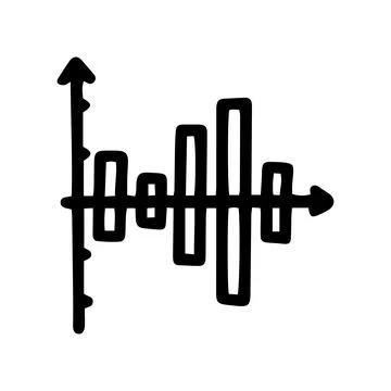 Bar graph line vector doodle simple icon Stock Illustration