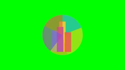 Bar Graph Morphing Into Pie Chart on Green Screen Stock Footage 341232747