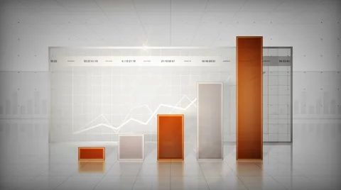 Bar Graph Orange Video stock 43968346