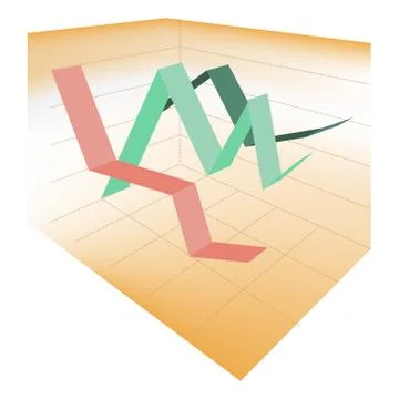 Bar graph perspective Stock Illustration