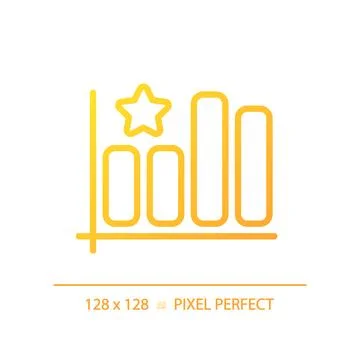 Bar graph pixel perfect gradient linear vector icon Stock-Illustration