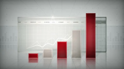 Bar Graph Red Stock Footage 43968503