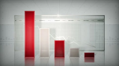Bar Graph Red Trending Down Stock-Footage 44668784
