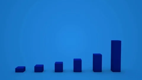 Bar Graph Rises Through Clouds Animation Stock Footage 82620732