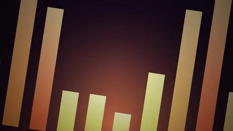 Bar graph with rising bars on dark background 스톡 일러스트