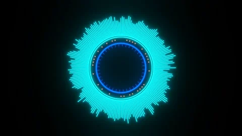 Bar graph shaped around the circle and dots moving. Stock Footage 276467655