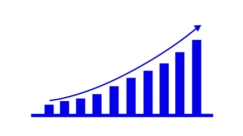 Bar Graph Showing Growth Trend, A simple bar graph with increasing bars and.. 스톡 동영상 304250604