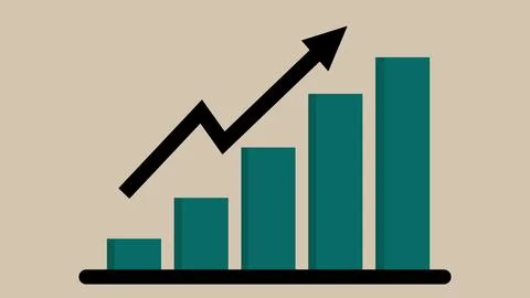Bar graph showing a significant increase Stock Illustration