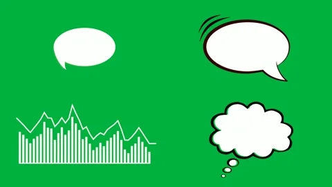 Bar graph speech bubble waveform cloud Use for chroma key cartoon 4k stock Stock Footage 309643674