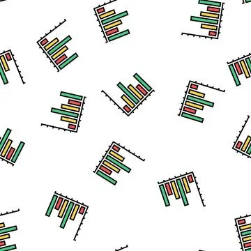 Bar graph vector seamless pattern Illustrazione stock