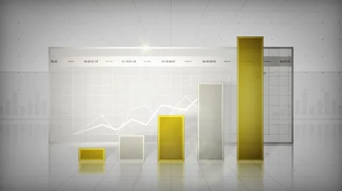 Bar Graph Yellow Stock Footage 43968614