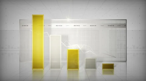 Bar Graph Yellow Trending Down Stock-Footage 44669598
