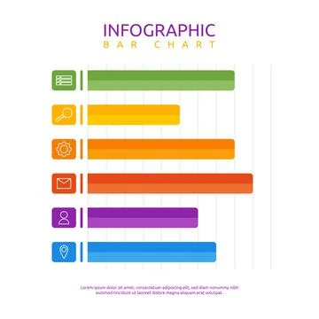 Bar Graphic Chart Statistic Data Infographic Template 스톡 일러스트