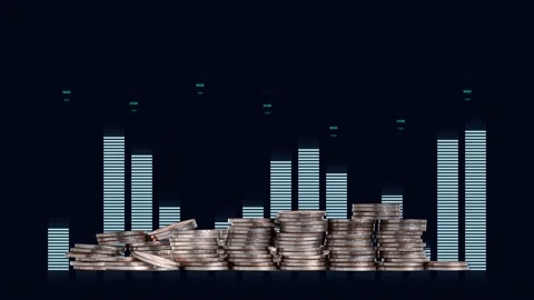 Bar graphs and fast-rising numerical graphics. Stock-Footage 232229219