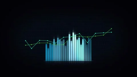 Bar graphs and linear graphs that fluctuate. Stock Footage 276205810