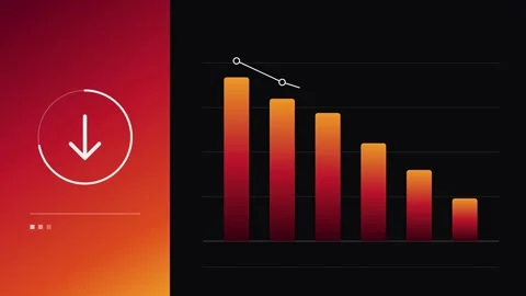 Bar graphs with decreasing values, set against a dark background 스톡 동영상 347519623