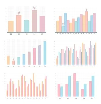Bar Graphs 스톡 일러스트