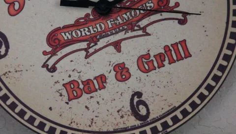 Bar &amp; Grill Clock Stock Footage 5633356