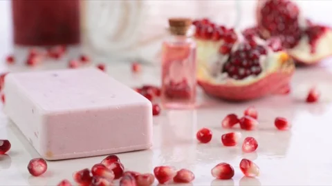 Bar of Handmade Pink Soap Video stock 117850023