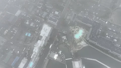 Bar Harbor Marina through the clouds Stock Footage 253321761