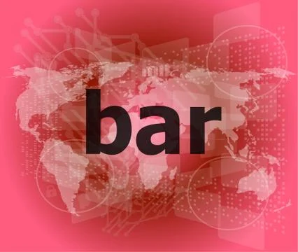 Bar, hi-tech background, digital business touch screen Stock Illustration