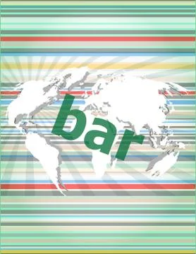 Bar, hi-tech background, digital business touch screen. concept of citation, Stock Illustration